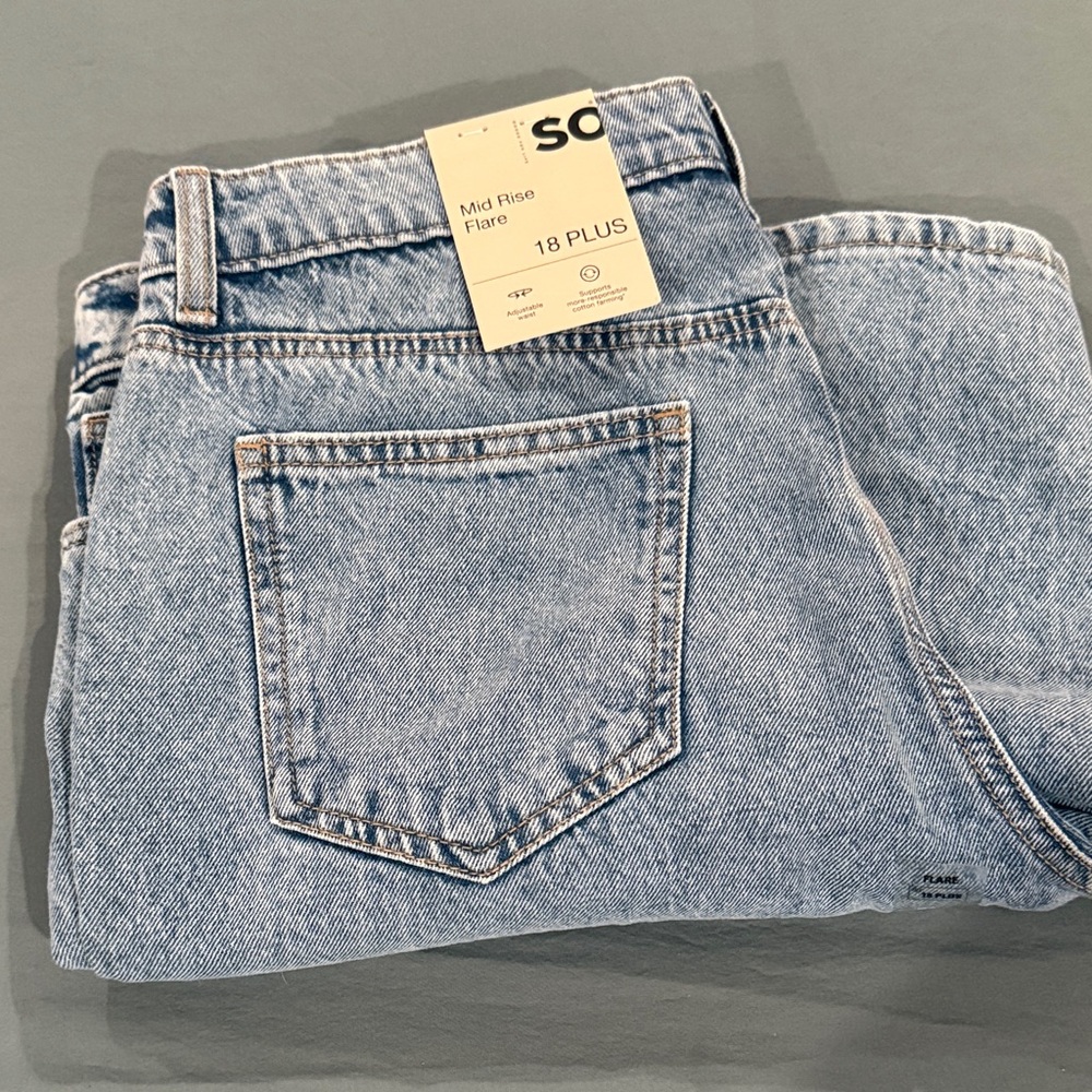 SO Light Blue Mid Rise Flare Jeans